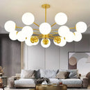 Axyaa Lustrous Glass Chandelier: Elegant Indoor Ceiling Light for Living & Dining Room