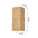 Axyaa Wabi-sabi Cement Wall Lamp Square Nordic Retro Sconce Light for Foyer Bedroom