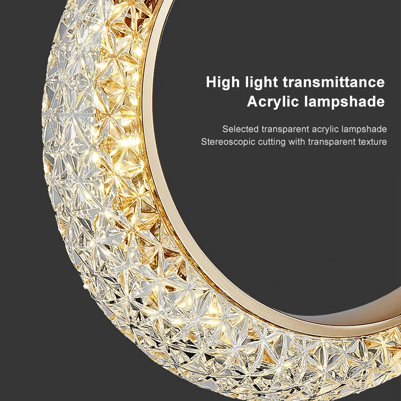 Nordic Crystal Pendant Lights by Axyaa: Elegant Indoor Ceiling Lamp for Home Lighting