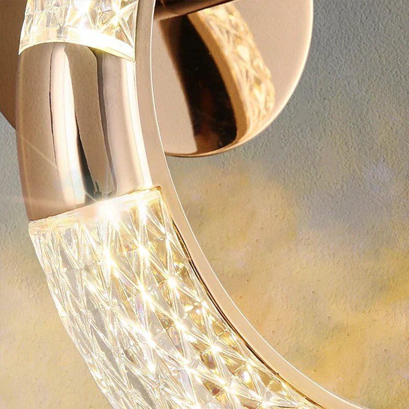 Axyaa Crystal Wall Sconce: Nordic Indoor Bedroom Lamp for Home Decor