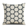 Axyaa Grey Geometric Linen Cushion Cover for Sofa Living Room Decor