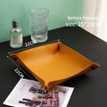 Axyaa PU Leather Desktop Storage Tray for Keys, Jewelry, and Cosmetics
