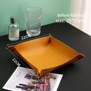 Axyaa PU Leather Desktop Storage Tray for Keys, Jewelry, and Cosmetics