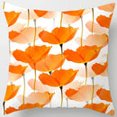 Yellow Floral Leaves Pattern Cushion Cover for Modern Living Room by Axyaa