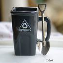 Axyaa Ceramic Trash Can Coffee Cup - Funny & Creative Mug Gift
