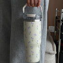 Axyaa 900ml Thermal Water Bottle with Straw, Insulated Stainless Steel Tumbler Cup