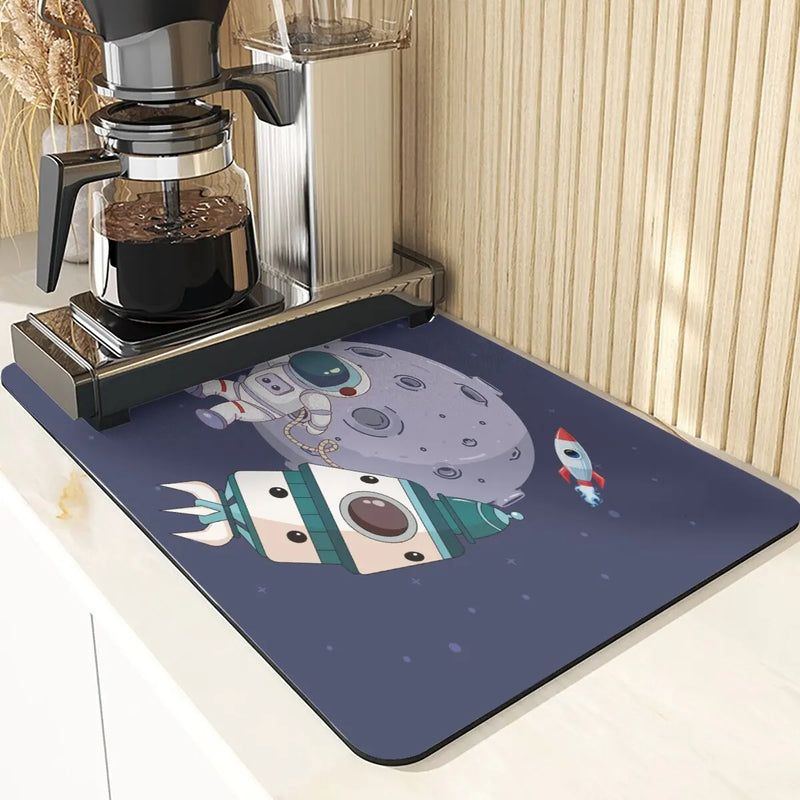 Axyaa Wave Pattern Silicone Coasters - Kitchen Decor & Drying Mat