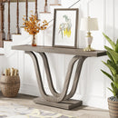 Axyaa Farmhouse Narrow Wood Console Table, 55 Inch, Industrial Rustic Entryway Sofa Tables