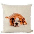 Axyaa French Bulldog Linen Cushion Cover for Cute Dog Lovers