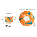 Axyaa Ceramic Coffee Cup Set: European Style Espresso Latte Art Mug, Perfect for Afternoon Tea.