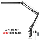 Axyaa LED Desk Lamp with Clamp - 3 Color Modes, Dimmable, Long Arm