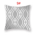Axyaa 18" Sliver Grey Geometry Striped Pillowcase Home Decor Pillow Cover