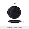 Axyaa White Gold Ceramic Stone Pattern Sushi Plate Molecular Cooking Tableware