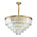 Axyaa Crystal Gold Black LED Chandelier: Modern Multi-Storey Pendant Lamp