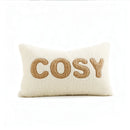 Axyaa Boho Embroidered Plush Faux Wool Pillow Covers Luxe Decor Cushion Cover