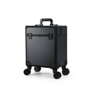Axyaa Aluminum Rolling Makeup Organizer Trolley Case with Trays