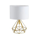 Axyaa Geometric Diamond Design Desk Lamp Black White Gold Retro Cloth Shade Table Lamps