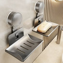 Bathroom Soap Storage Rack by Axyaa - Wall-Mounted No-Drill Suction Cup Organizer
