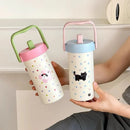 Axyaa Cat Thermos Mug 600ml Stainless Steel Tumbler with Handle
