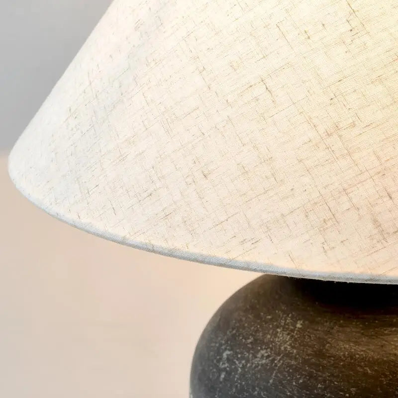 Minimalist Ceramic LED Table Lamp: Axyaa Wabi-sabi Style Black White Retro Desk Lighting