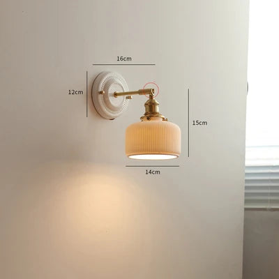 Axyaa White Ceramic Wall Lamp Modern Nordic Japanese Style LED Lighting