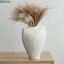 Axyaa Ceramic Vase Minimalist Flower Pot White Desk Decor Aesthetic Room Floral Arrangement