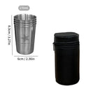 Axyaa Stainless Steel Travel Cups Set - Portable Camping Mugs & Wine Glasses