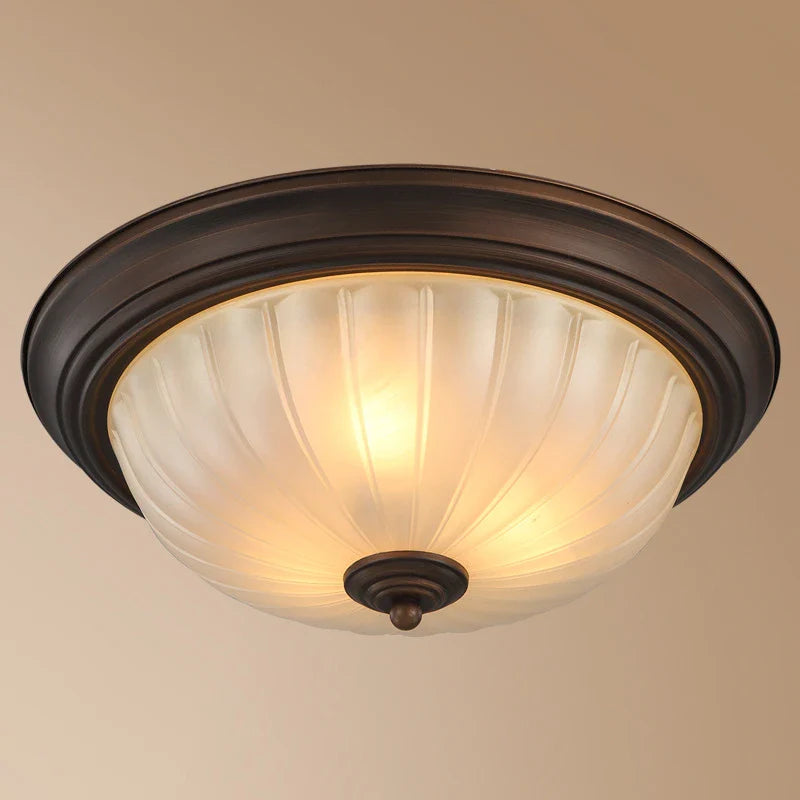 Axyaa Black Bronze Ceiling Light with Frosted White Glass Lampshade