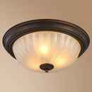 Axyaa Black Bronze Ceiling Light with Frosted Glass Shade & E27 Bulb