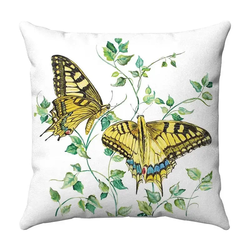 Axyaa Butterfly Print Cushion Cover 45x45cm - Farmhouse Stylish Home Decor Pillow Cover