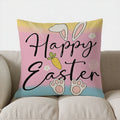 Axyaa Colorful Bunny Butts Happy Bun Pillow Cover