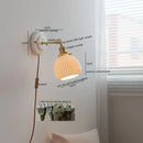 Axyaa Ceramic LED Wall Lamp Sconce Vintage Style for Bathroom Mirror Copper Switch