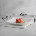 Axyaa Abstract White Ceramic Dessert Plate