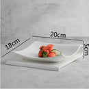 Axyaa Abstract White Ceramic Dessert Plate