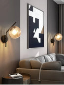 Axyaa Glass Sphere LED Wall Lamp Minimalist Bedroom Living Room Decor Lighting