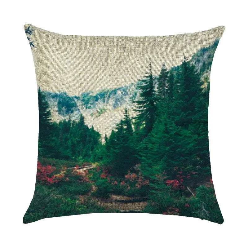 Axyaa Cartoon Pattern Linen Pillowcase - Home Sofa Decorative Cushion Cover
