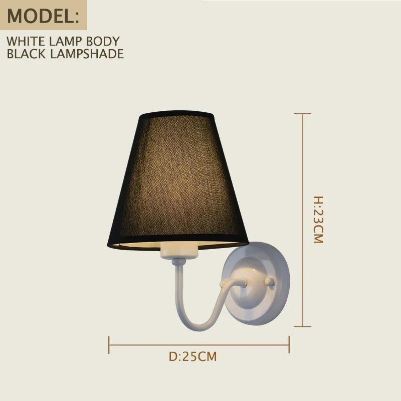 Axyaa Retro Fabric Wall Lamp for Home Decor & LED Lighting
