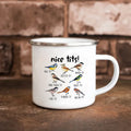 Axyaa Enamel Camping Mug 12oz-Birds Lover Gift-Aesthetic Home Tea Cup-Trendy Coffee Mug