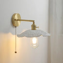 Axyaa Nordic LED Wall Light Pull Chain Switch Ceramic Copper Fixtures