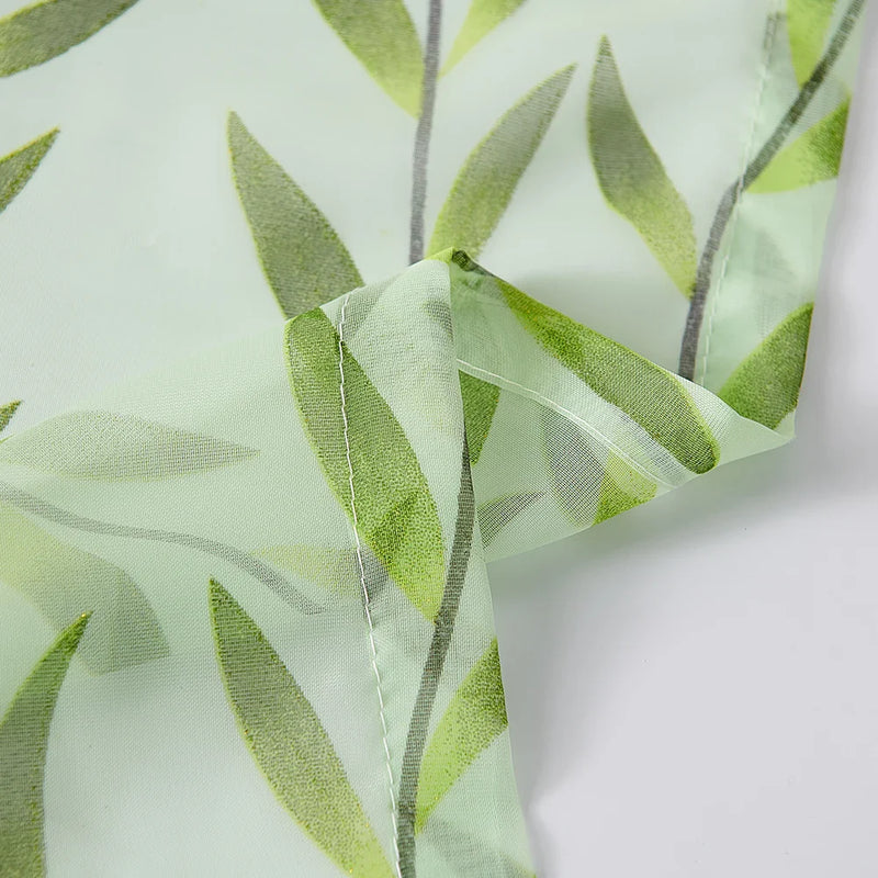 Axyaa Willow Leaf Tulle Curtain for Stylish Home Decor