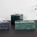 Axya Marble Tissue Box Black Rectangular Light Luxury Home Hotel Decor Craft