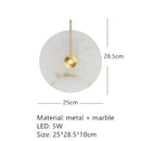 Axyaa Marble Circular LED Wall Lamp for Corridor, Study, Bedroom - Nordic Modern Design