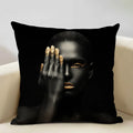 Nordic Print Linen Cushion Cover, Black and White Decor Pillowcase for Sofa by Axyaa