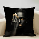Nordic Print Linen Cushion Cover, Black and White Decor Pillowcase for Sofa by Axyaa