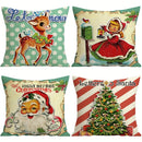 Axyaa Retro Santa Claus Fawn Pillowcase - Christmas Home Decor