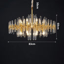 Axyaa Gold Round Crystal Chandelier for Luxurious Living Room Décor