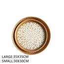 Axyaa Rattan Tray Storage Baskets - Korean Style Shell Decor Crafts for Home