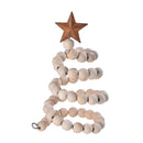 Axyaa Mini Wooden Bead Tree Ornaments with Star Topper, Rustic Farmhouse Style