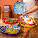 Axyaa Bohemian Style Ceramic Pasta Dish with Double Ear Plate
