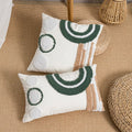 Axyaa Floral Tufted Geometric Pillow Cover Set for Living Room Sofa or Bedroom